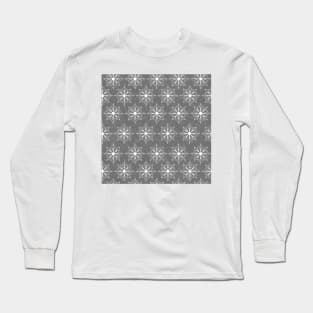 Snowflake Flower Pattern - Gray Long Sleeve T-Shirt